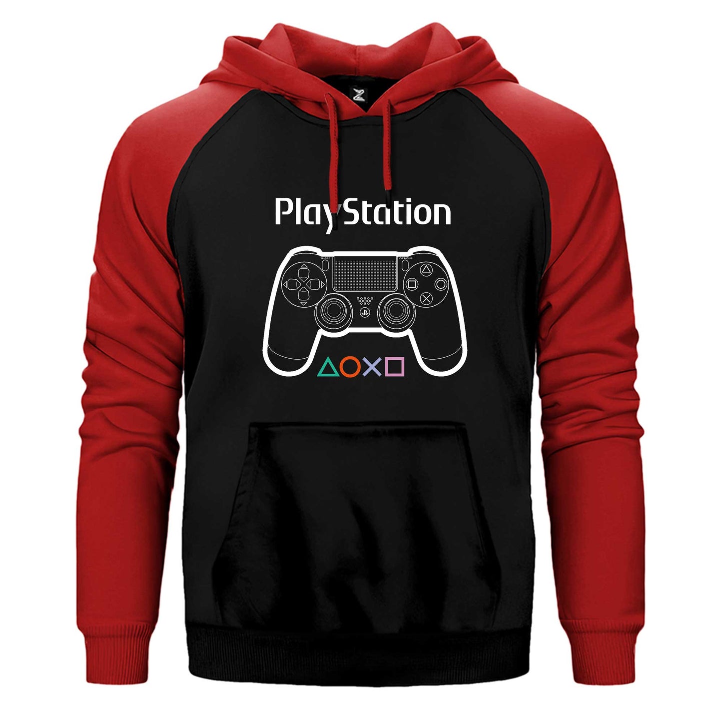 Playstation Gamepad Text Çift Renk Reglan Kol Sweatshirt / Hoodie