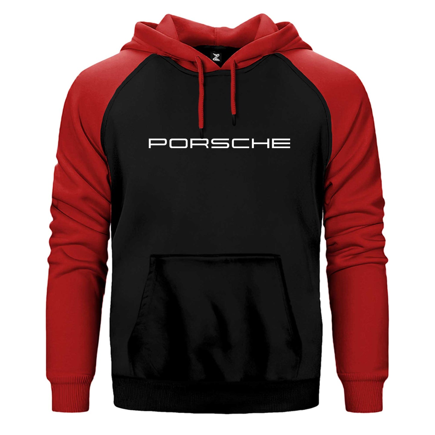 Porsche Text Çift Renk Reglan Kol Sweatshirt / Hoodie