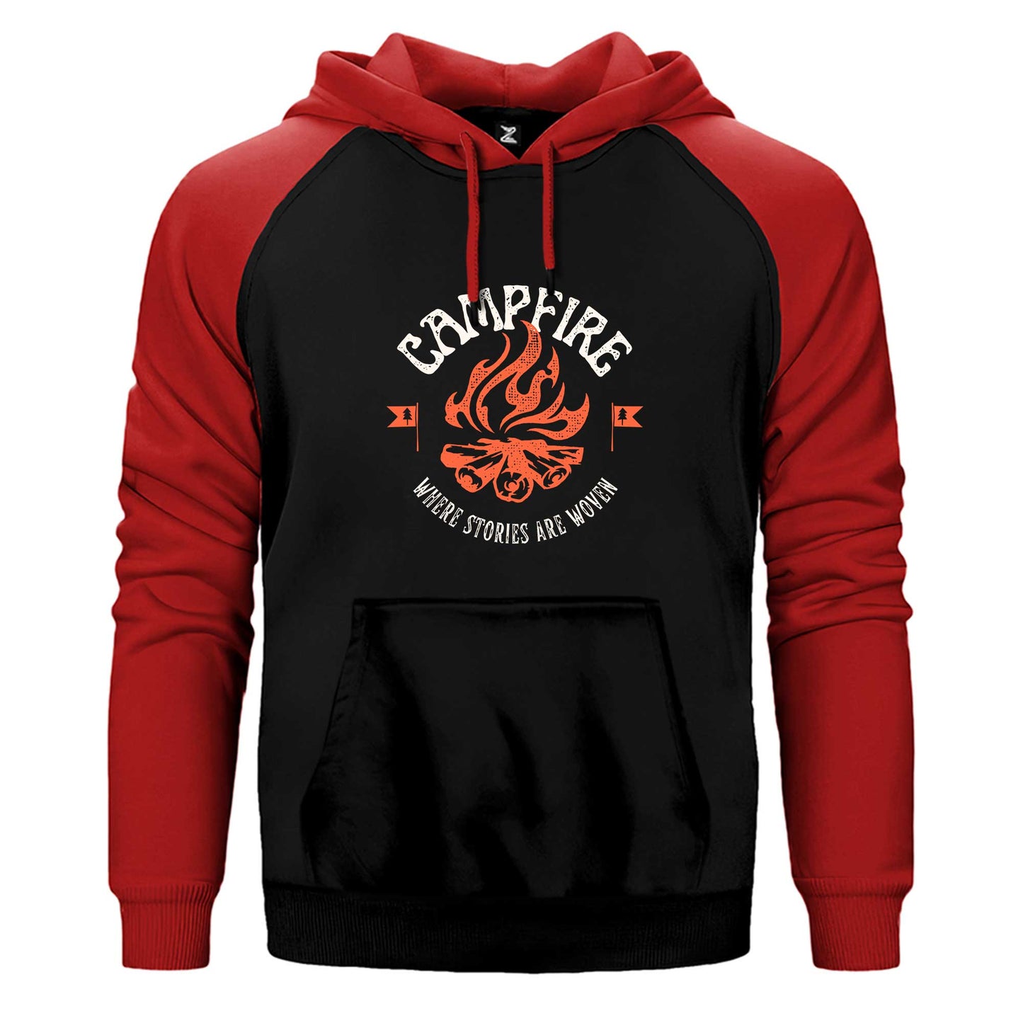 Camp Fire Çift Renk Reglan Kol Sweatshirt / Hoodie