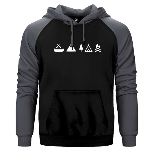 Camp Icon Çift Renk Reglan Kol Sweatshirt / Hoodie