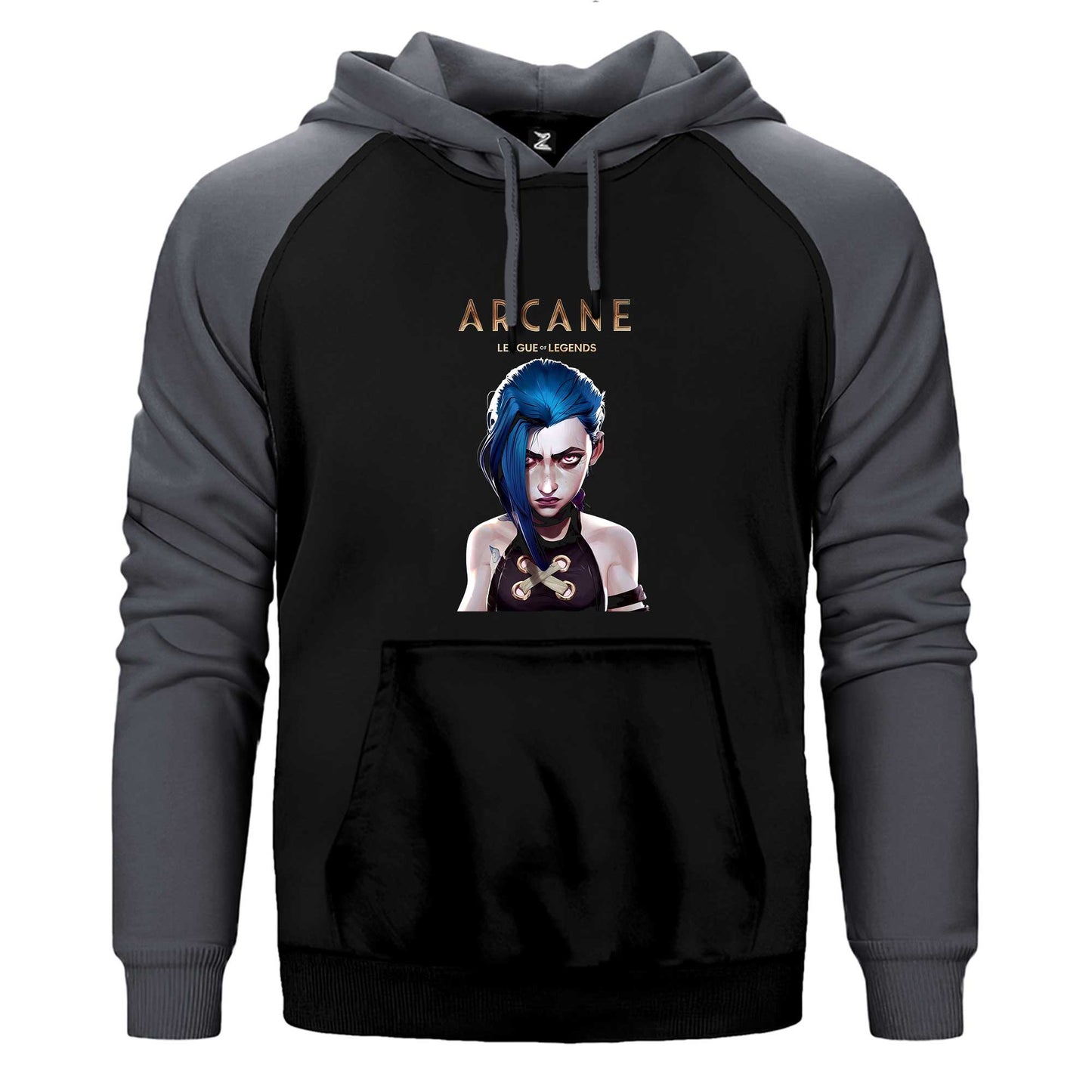 Arcane Lol Çift Renk Reglan Kol Sweatshirt / Hoodie