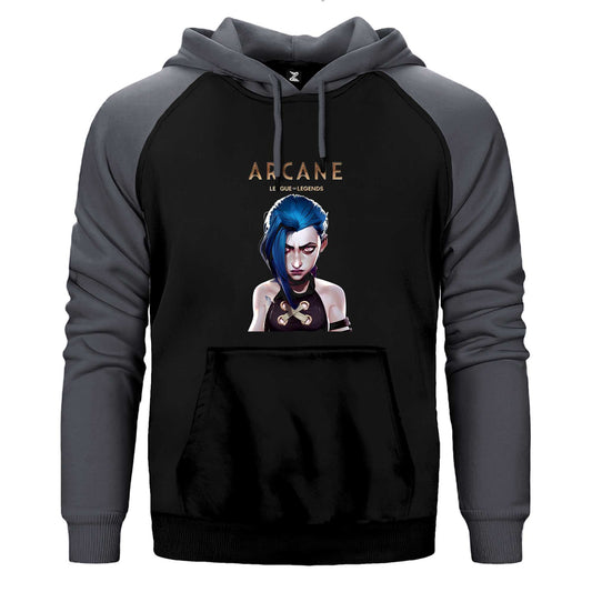 Arcane Lol Çift Renk Reglan Kol Sweatshirt / Hoodie