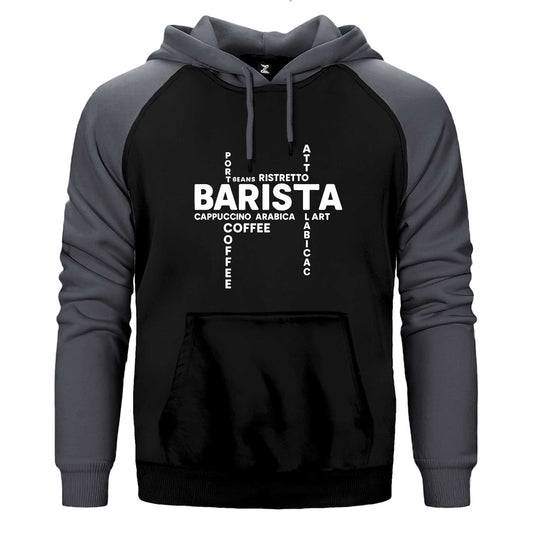 Barista Modern Tasarım Çift Renk Reglan Kol Sweatshirt / Hoodie