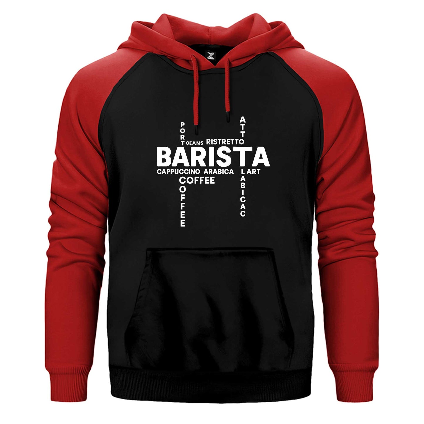Barista Modern Tasarım Çift Renk Reglan Kol Sweatshirt / Hoodie