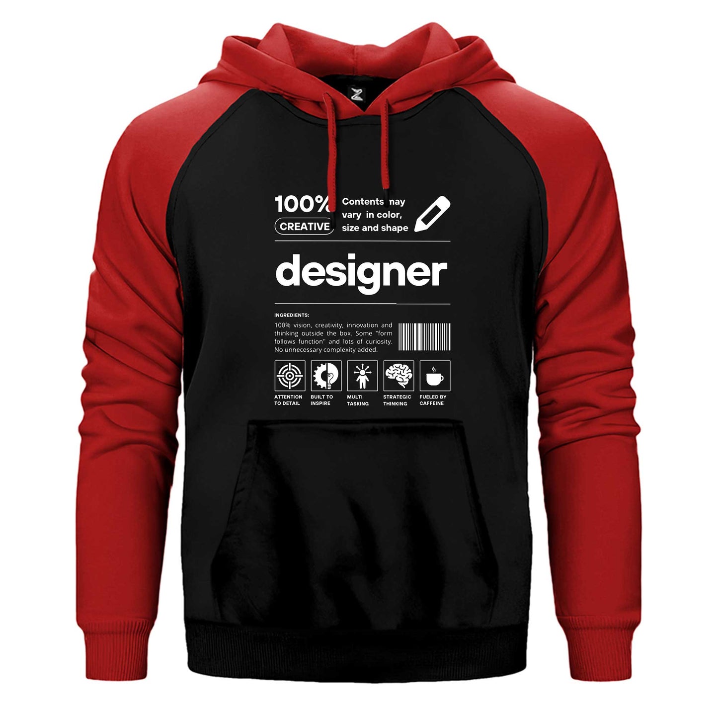 Designer Çift Renk Reglan Kol Sweatshirt / Hoodie