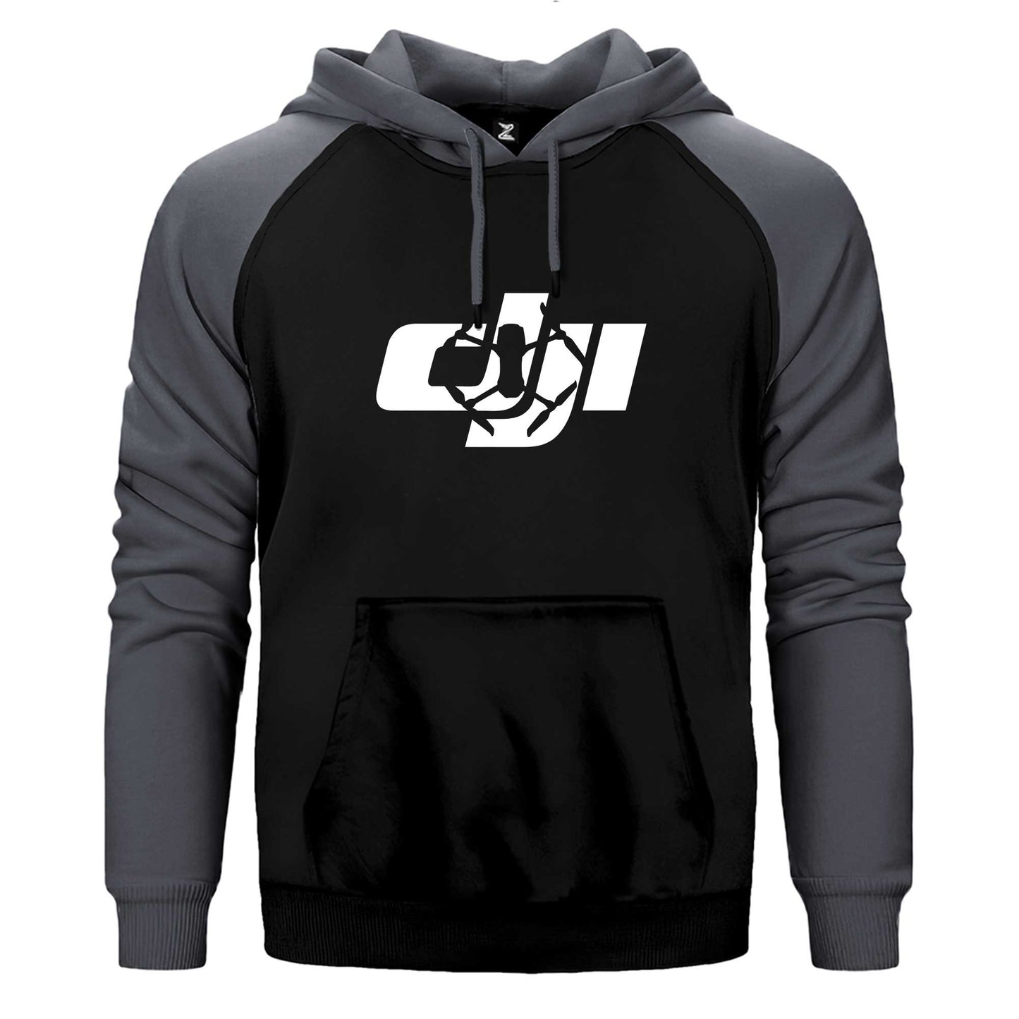 Dji Logo Silüet Çift Renk Reglan Kol Sweatshirt / Hoodie