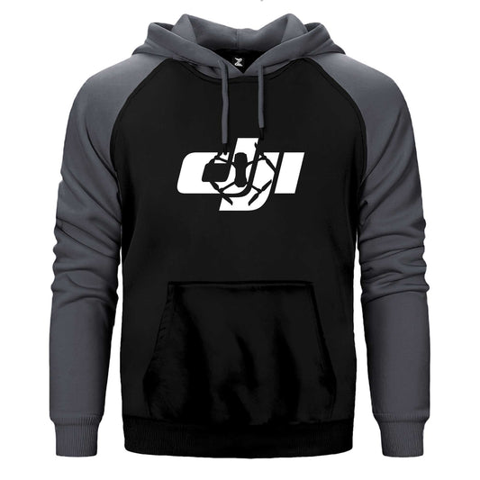 Dji Logo Silüet Çift Renk Reglan Kol Sweatshirt / Hoodie