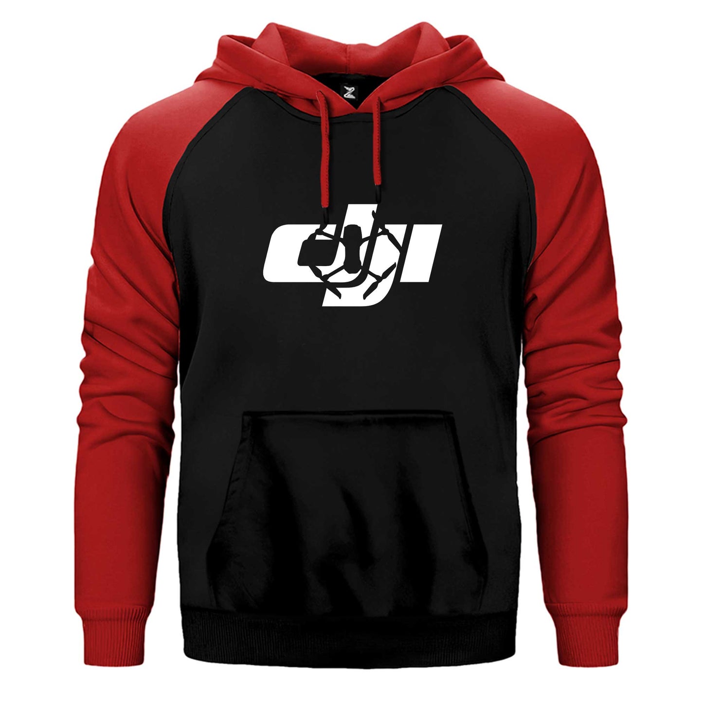 Dji Logo Silüet Çift Renk Reglan Kol Sweatshirt / Hoodie