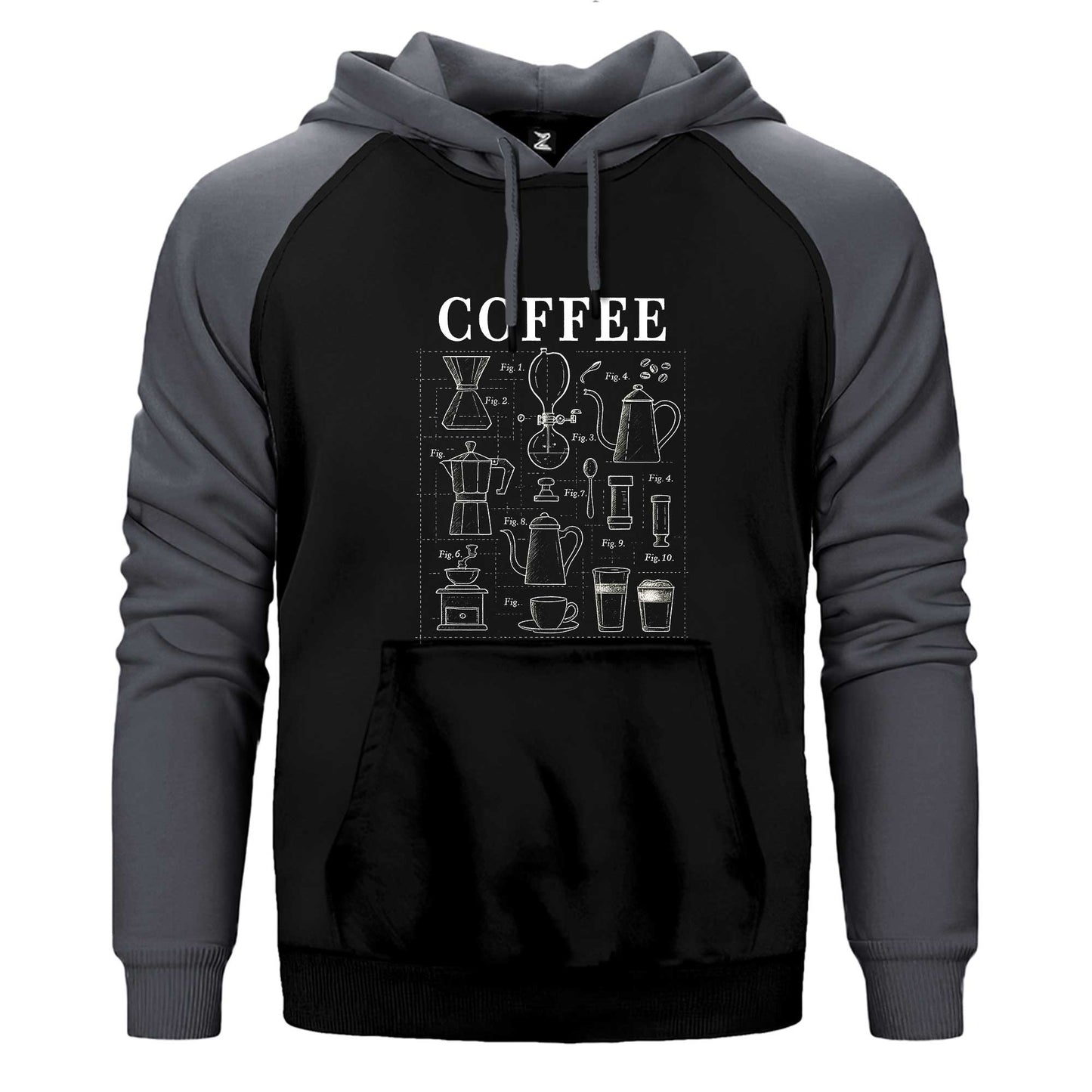 Coffee Çift Renk Reglan Kol Sweatshirt / Hoodie