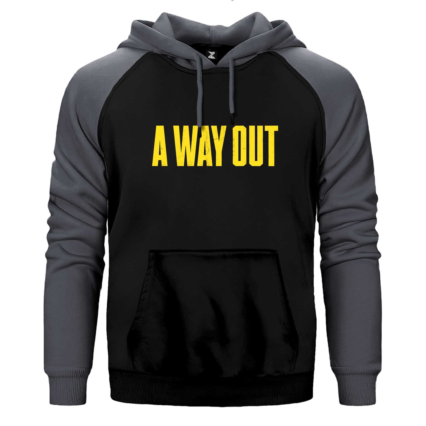 A Way Out Text Çift Renk Reglan Kol Sweatshirt / Hoodie