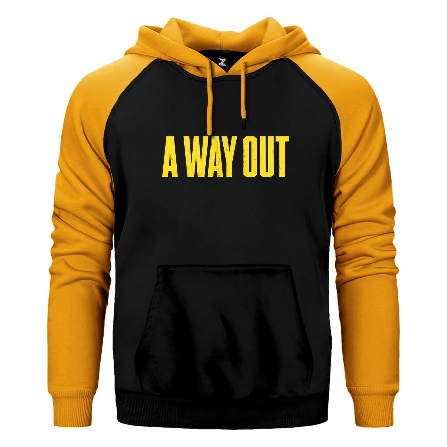 A Way Out Text Çift Renk Reglan Kol Sweatshirt / Hoodie
