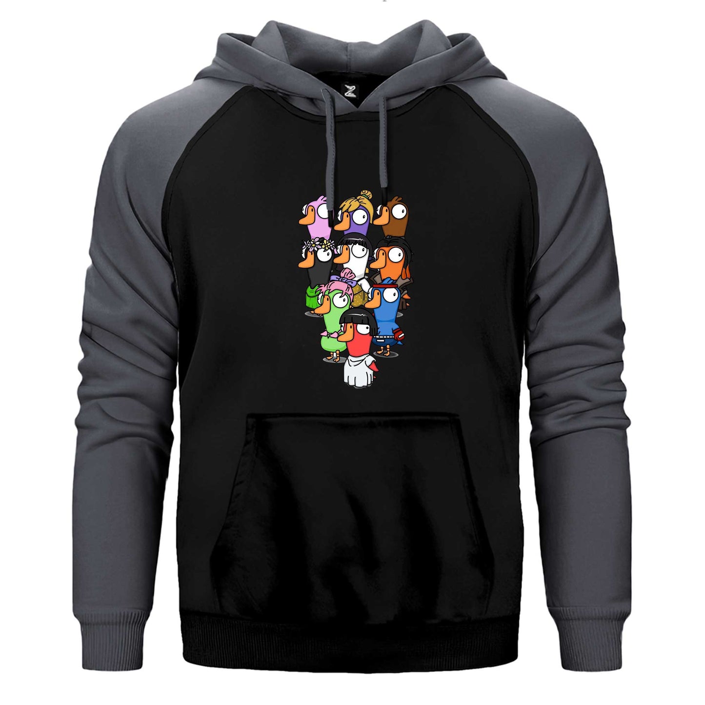 Goose Goose Duck Karakter Çift Renk Reglan Kol Sweatshirt / Hoodie