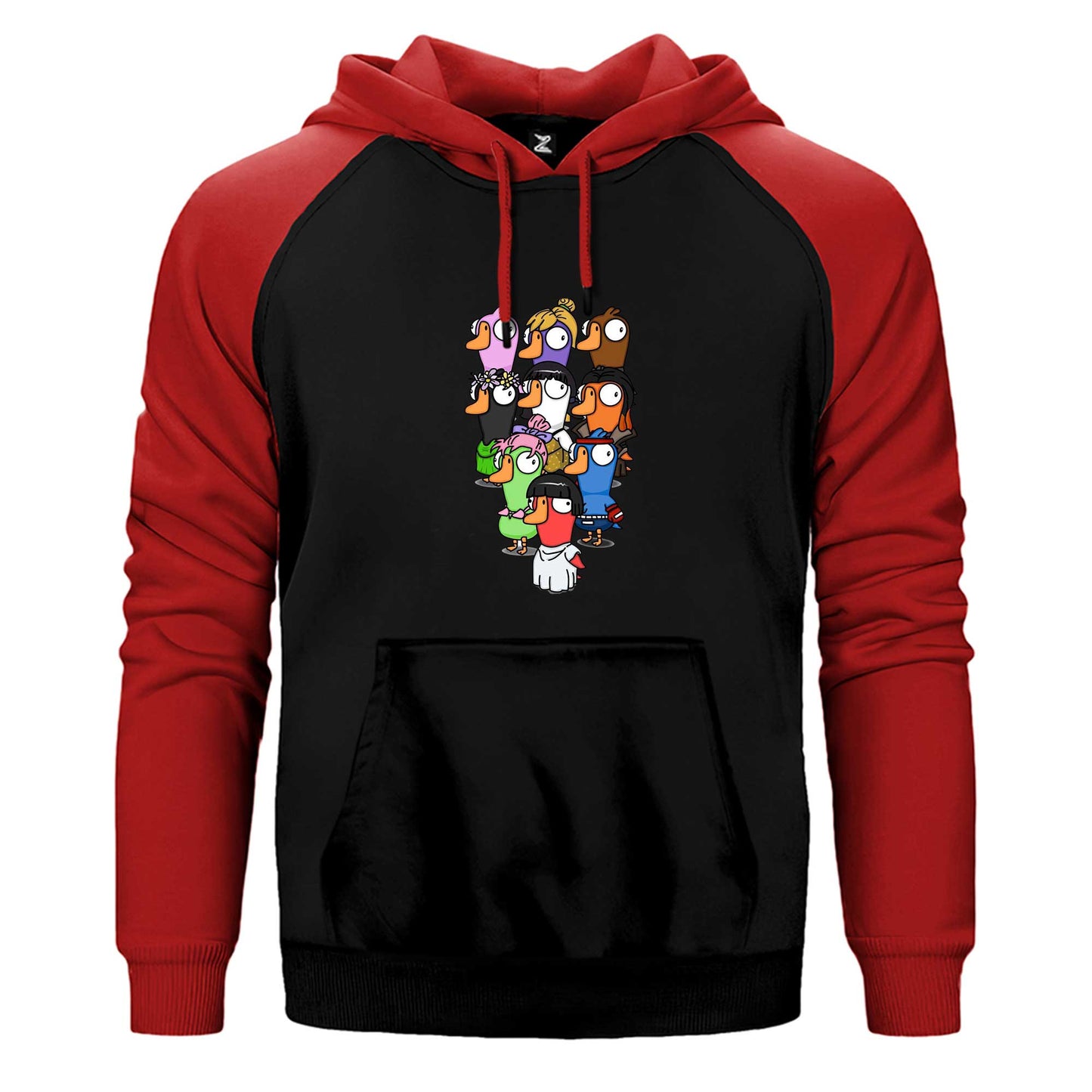 Goose Goose Duck Karakter Çift Renk Reglan Kol Sweatshirt / Hoodie