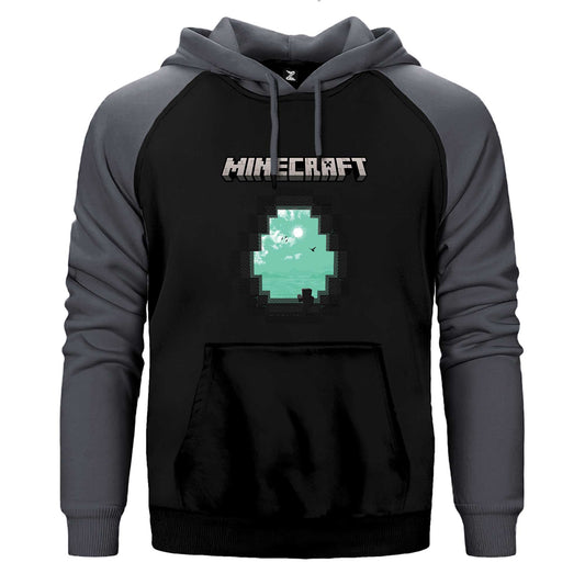 Minecraft Diamond Cave Çift Renk Reglan Kol Sweatshirt / Hoodie