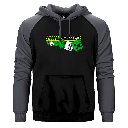 Minecraft Skeleton And Creeper Çift Renk Reglan Kol Sweatshirt / Hoodie