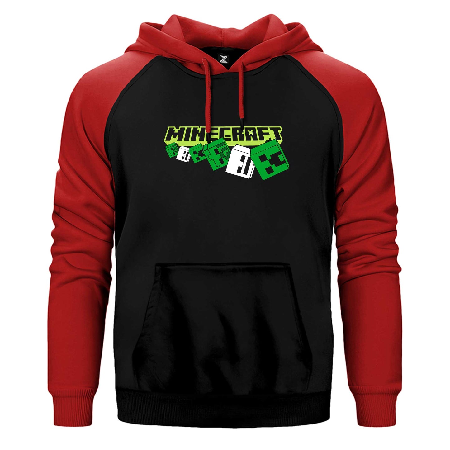 Minecraft Skeleton And Creeper Çift Renk Reglan Kol Sweatshirt / Hoodie