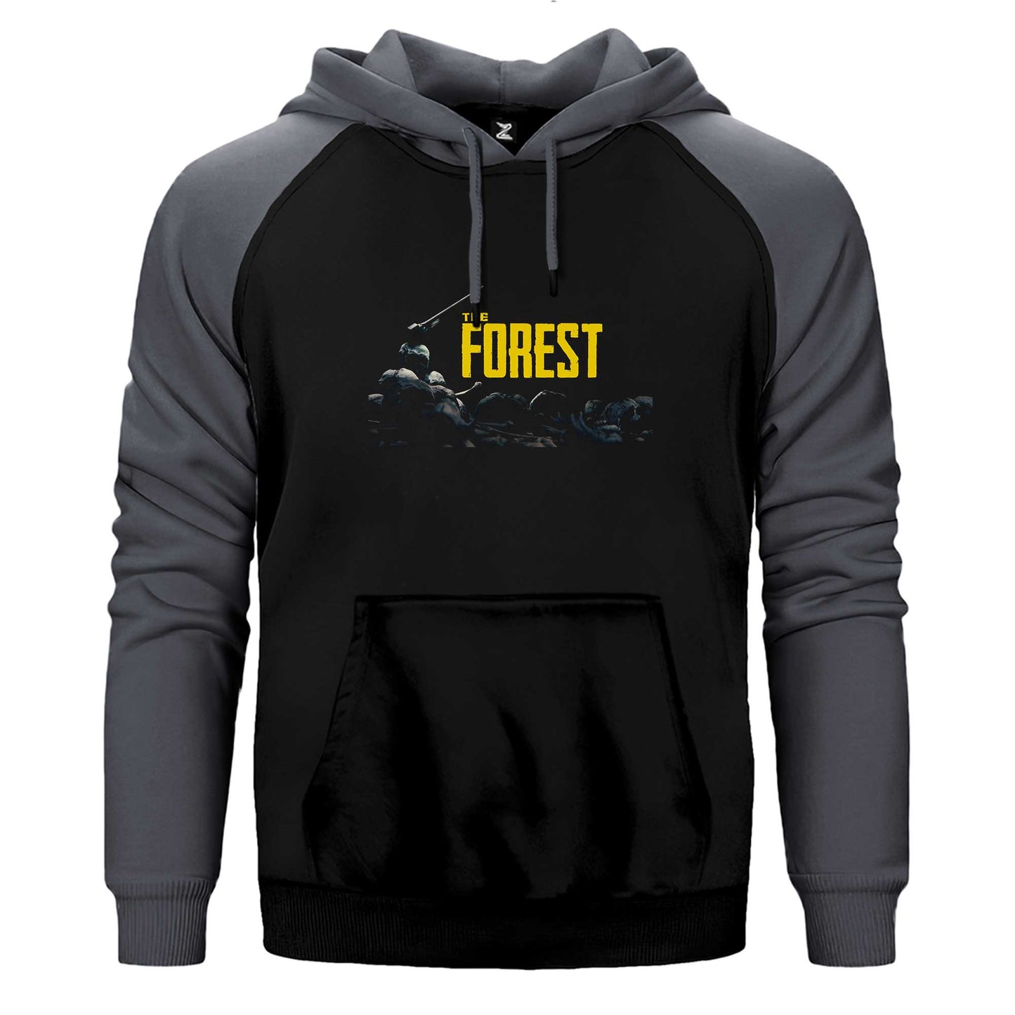 The Forest Skull Çift Renk Reglan Kol Sweatshirt / Hoodie