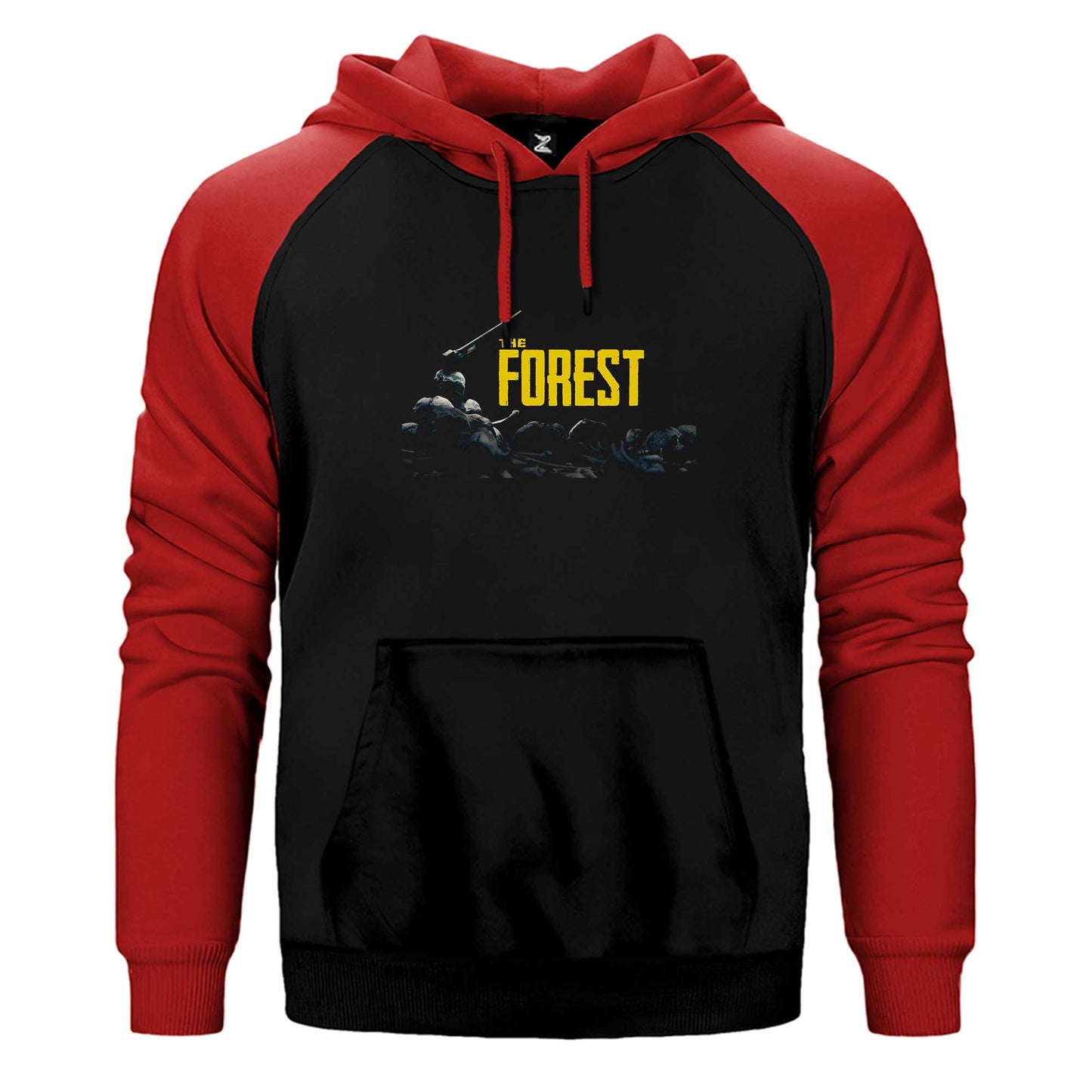 The Forest Skull Çift Renk Reglan Kol Sweatshirt / Hoodie
