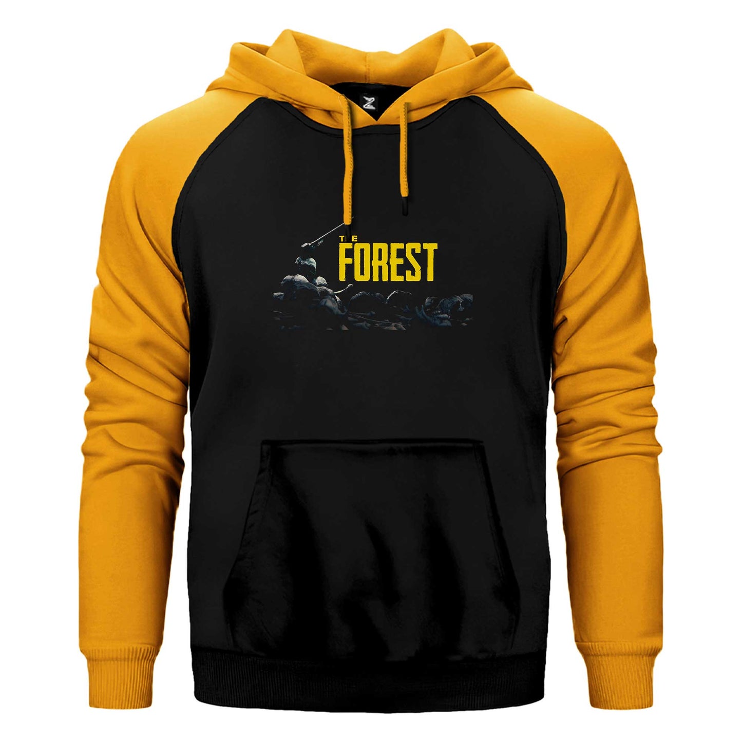 The Forest Skull Çift Renk Reglan Kol Sweatshirt / Hoodie