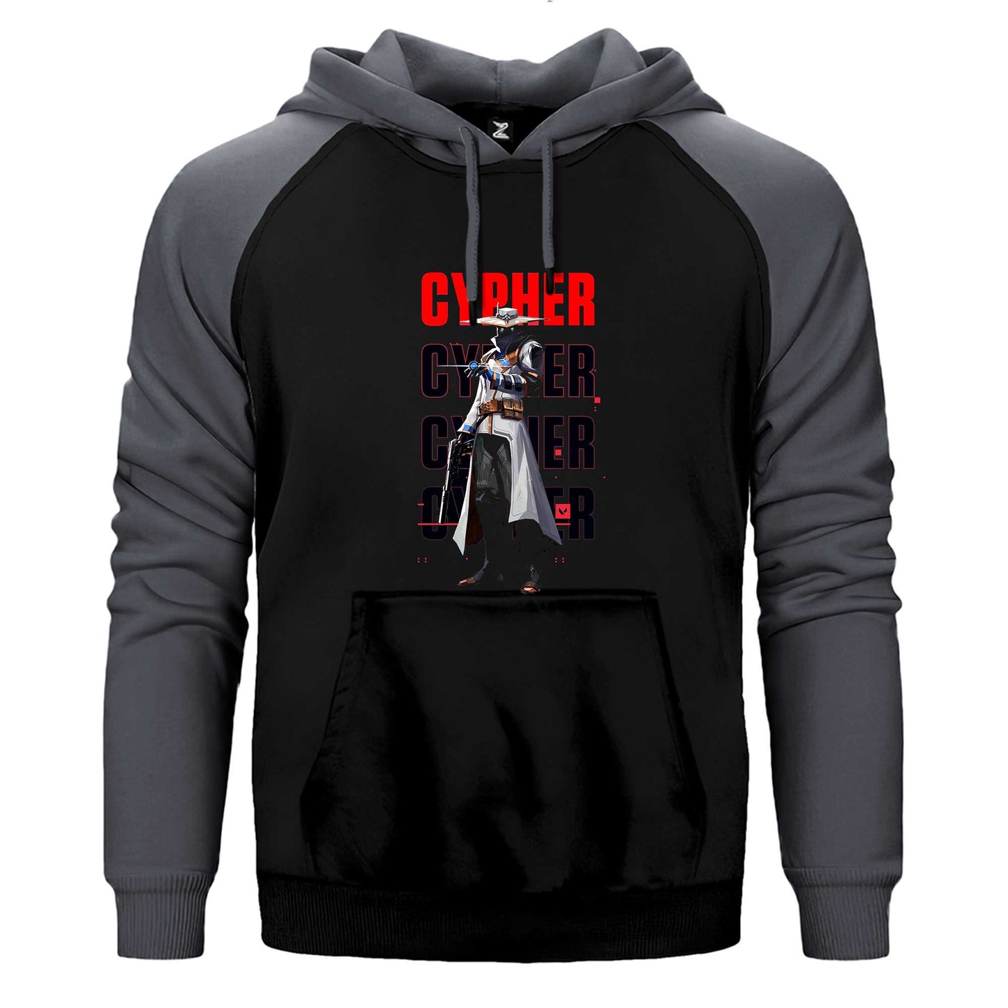 Valorant Cypher Çift Renk Reglan Kol Sweatshirt / Hoodie