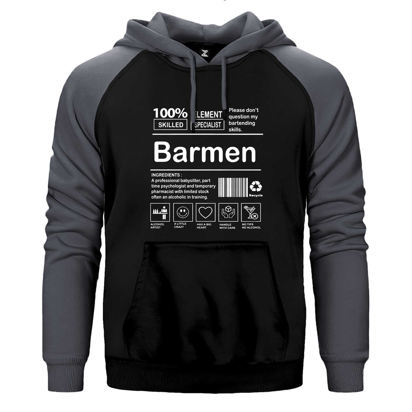 Barmen Çift Renk Reglan Kol Sweatshirt / Hoodie