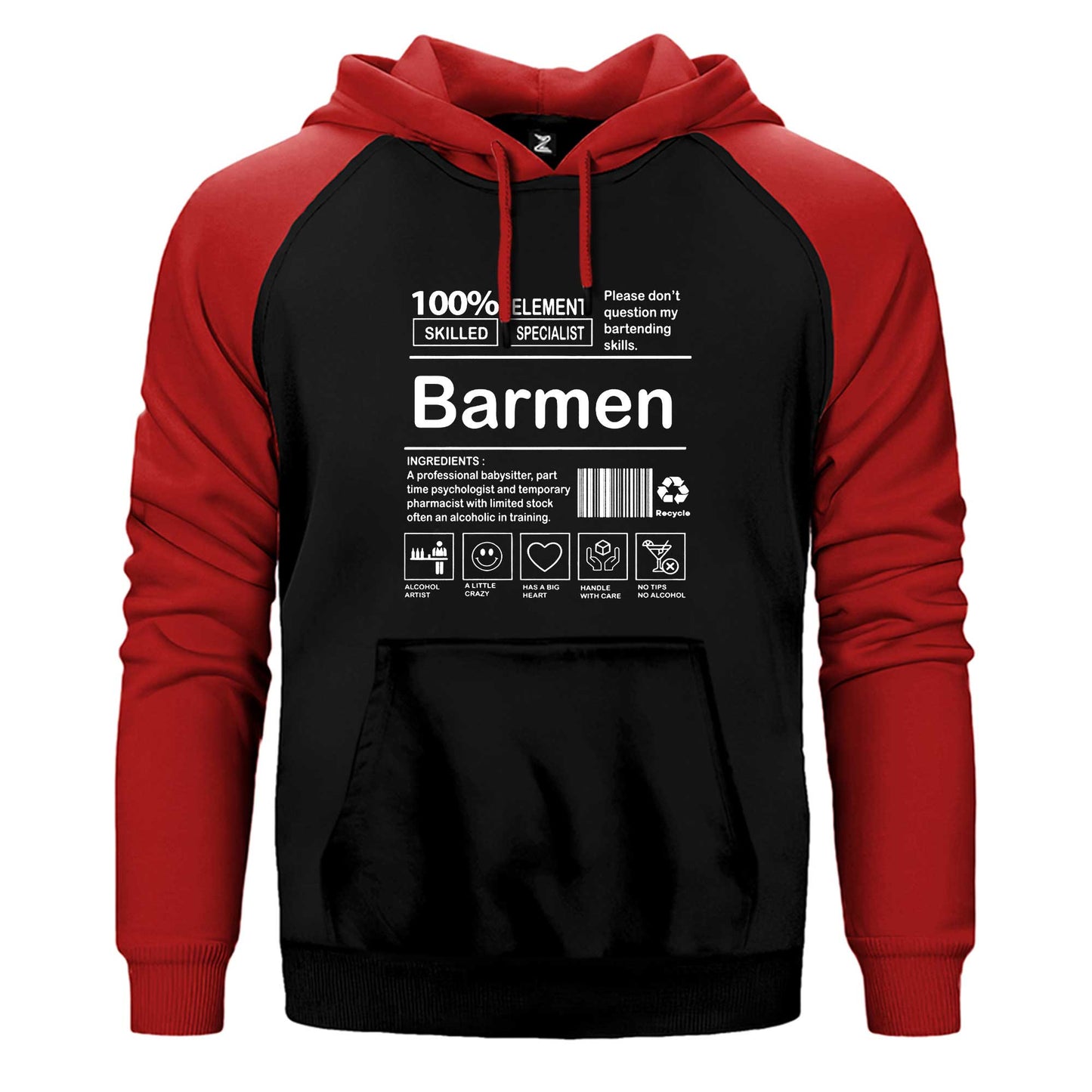 Barmen Çift Renk Reglan Kol Sweatshirt / Hoodie