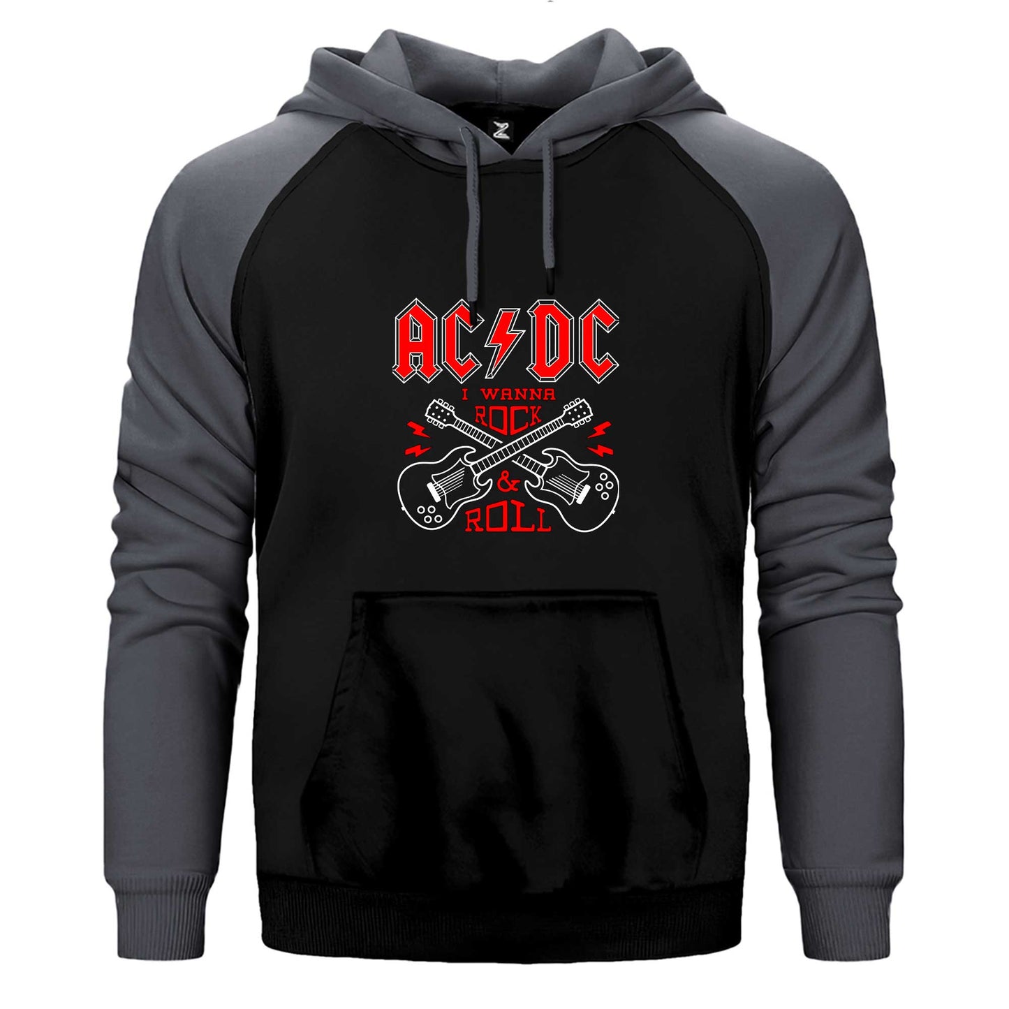 Ac Dc Wanna Çift Renk Reglan Kol Sweatshirt / Hoodie