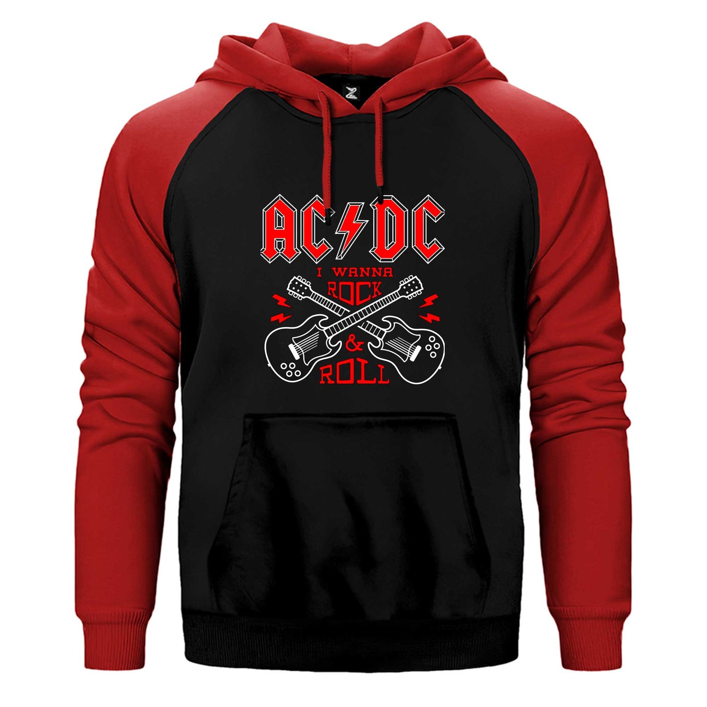Ac Dc Wanna Çift Renk Reglan Kol Sweatshirt / Hoodie