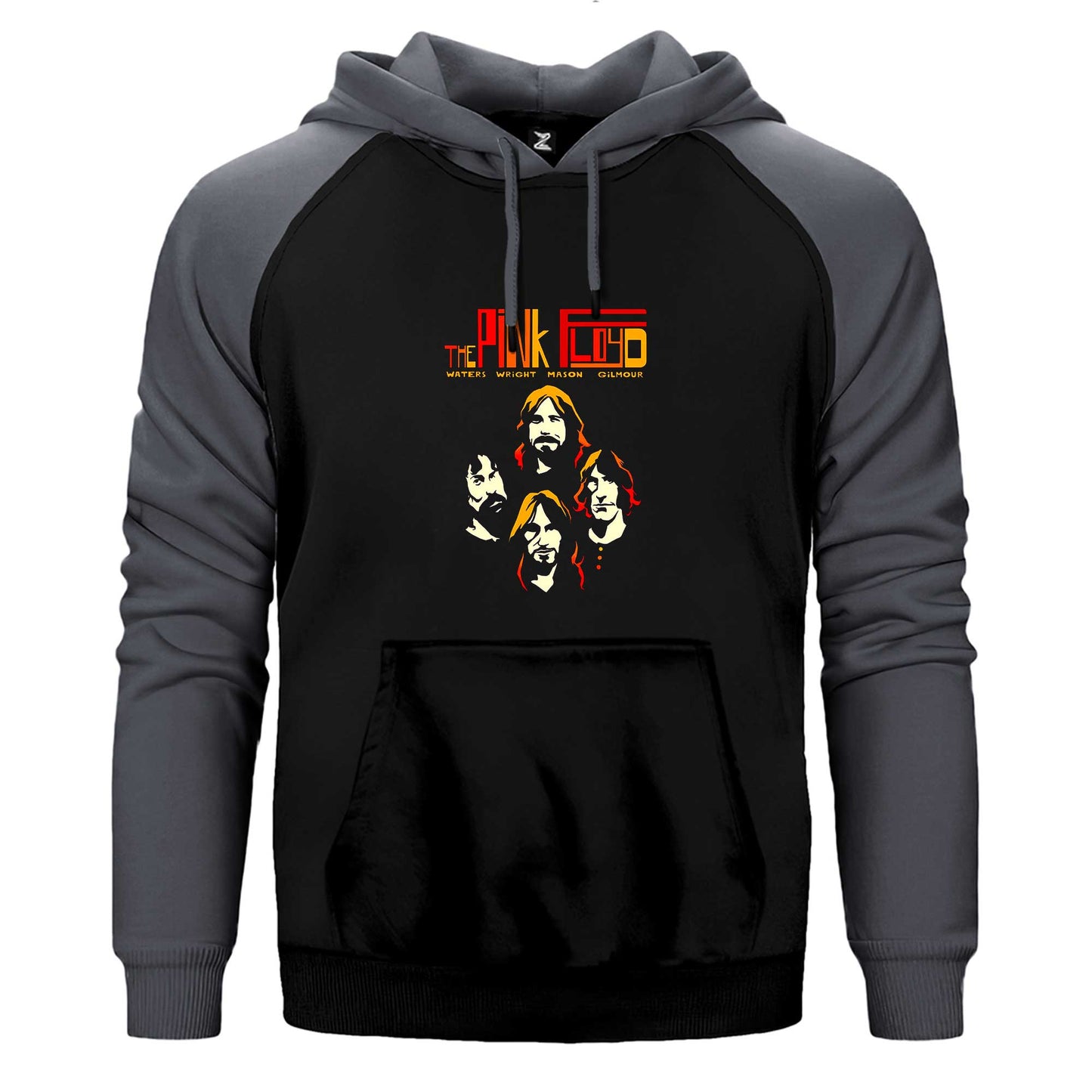 Pink Floyd Grup Silüet Çift Renk Reglan Kol Sweatshirt / Hoodie