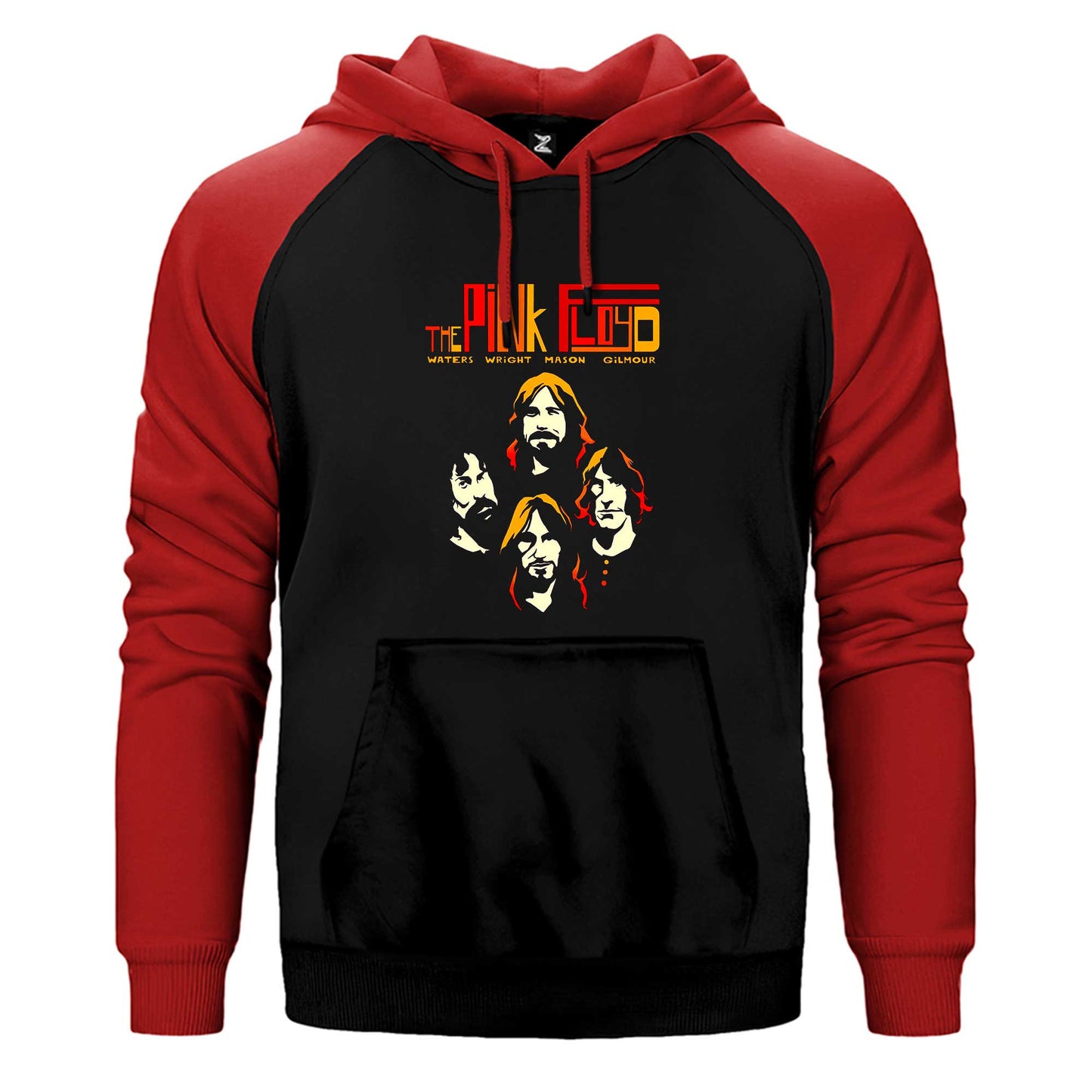 Pink Floyd Grup Silüet Çift Renk Reglan Kol Sweatshirt / Hoodie