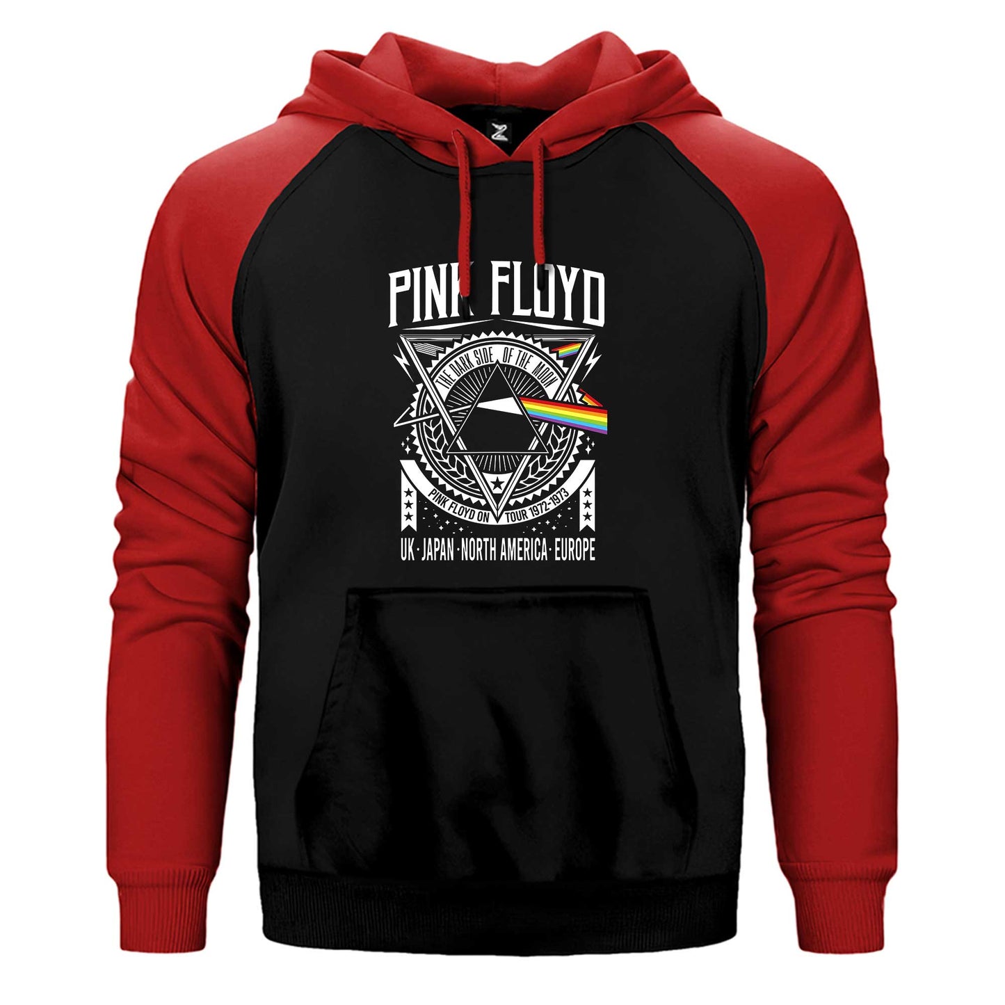 Pink Floyd Tour 1972 1973 Çift Renk Reglan Kol Sweatshirt / Hoodie