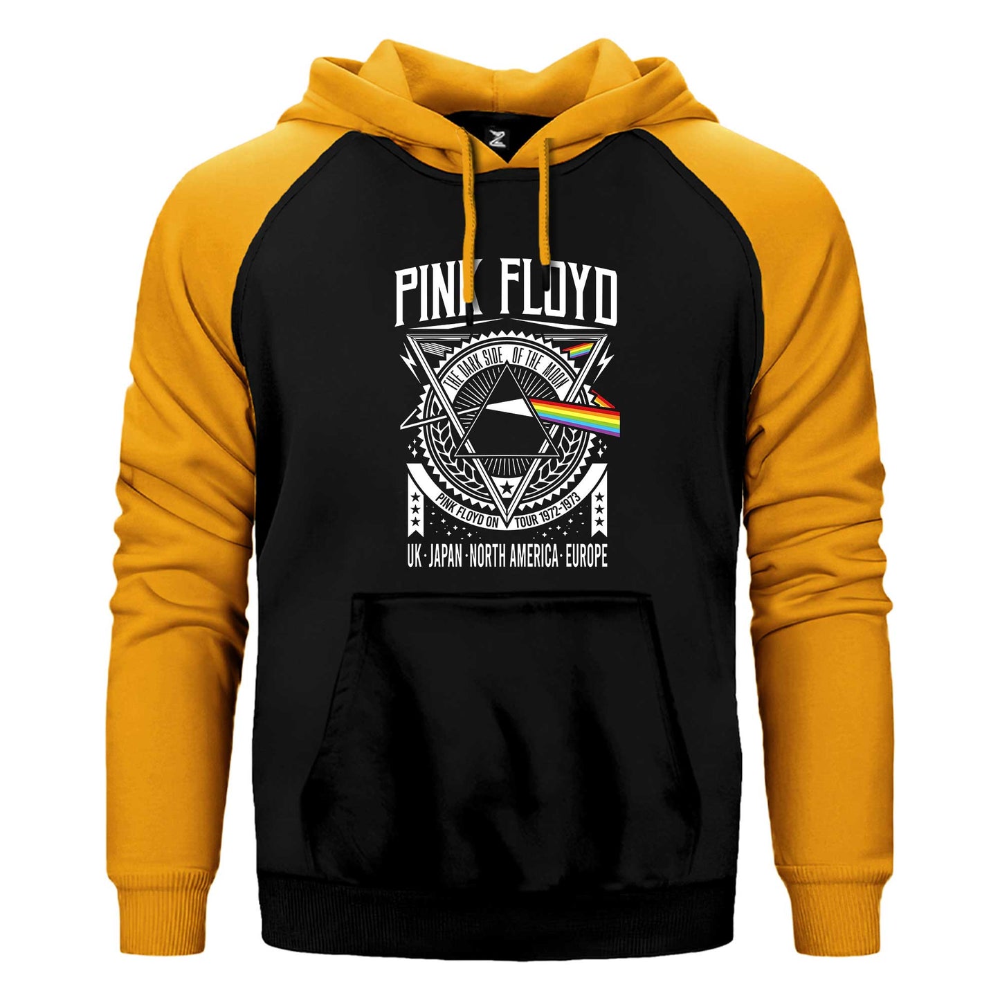Pink Floyd Tour 1972 1973 Çift Renk Reglan Kol Sweatshirt / Hoodie