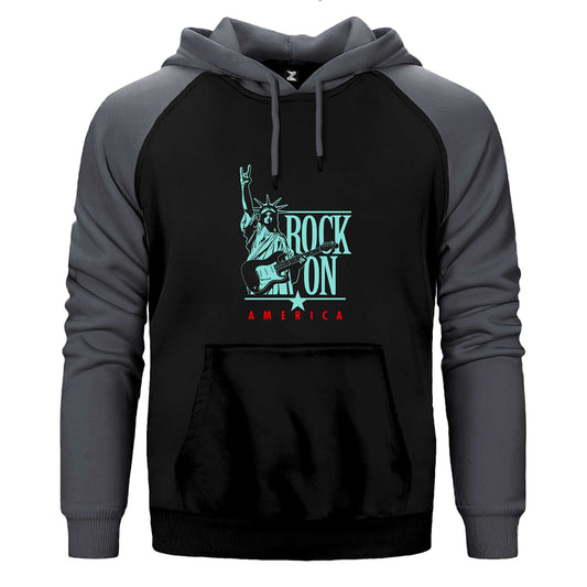 Rock On America Çift Renk Reglan Kol Sweatshirt / Hoodie