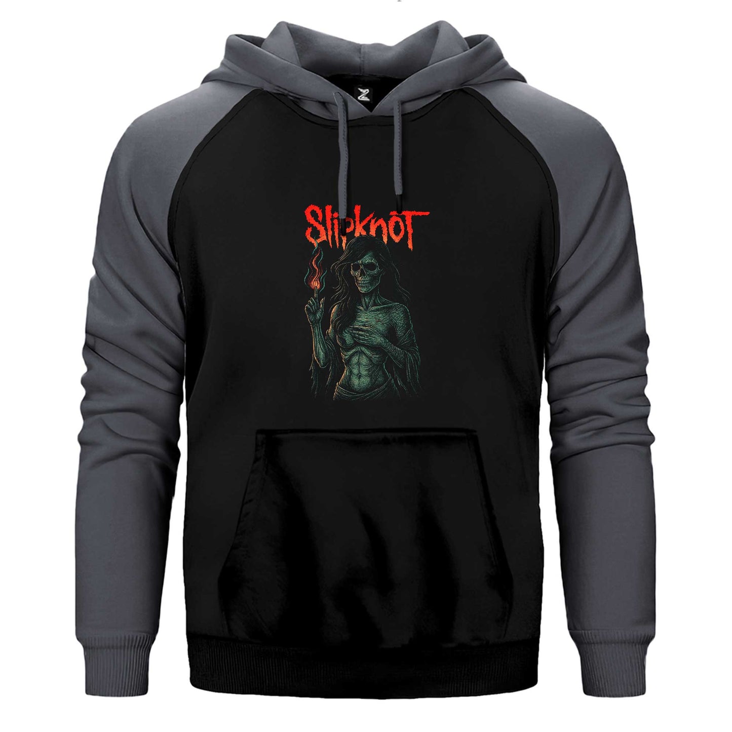 Slipknot Female Skeleton Hot Çift Renk Reglan Kol Sweatshirt / Hoodie