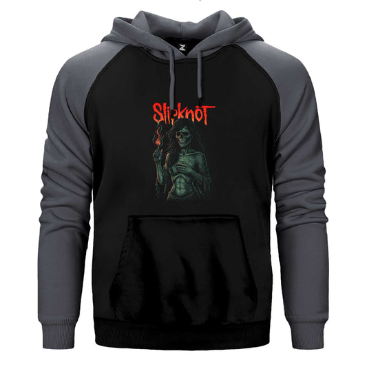 Slipknot Female Skeleton Hot Çift Renk Reglan Kol Sweatshirt / Hoodie