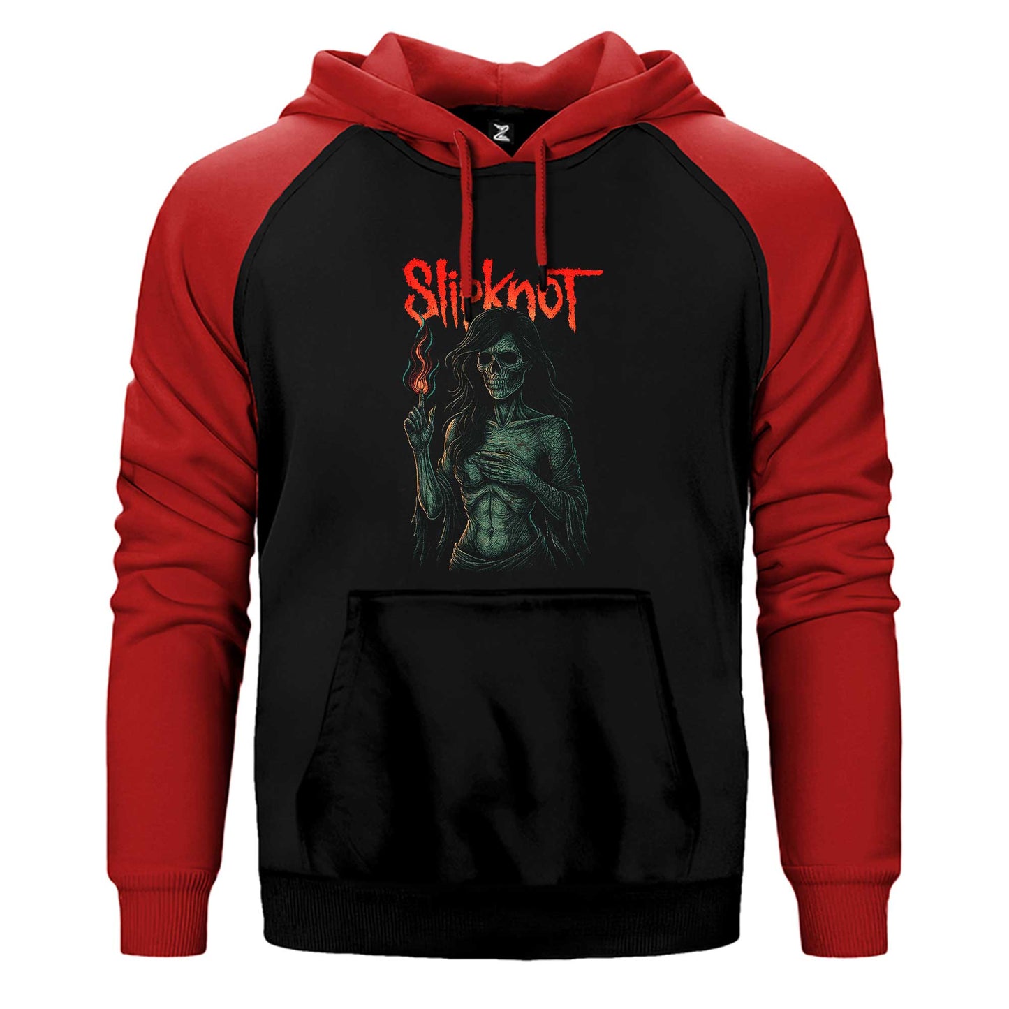 Slipknot Female Skeleton Hot Çift Renk Reglan Kol Sweatshirt / Hoodie
