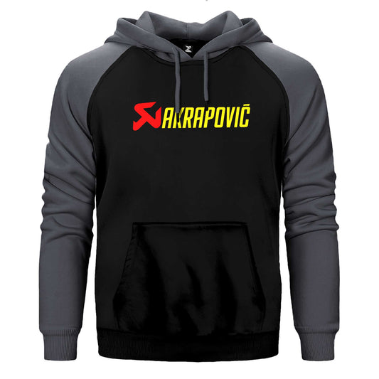 Akrapovic Logo Text Çift Renk Reglan Kol Sweatshirt / Hoodie