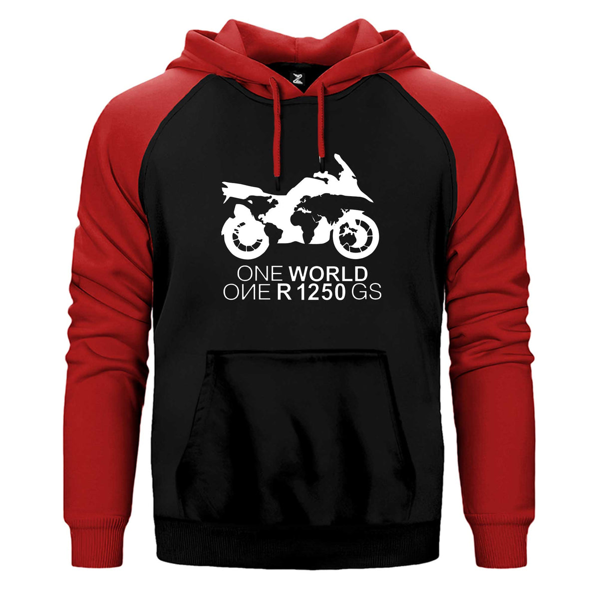 ONE World 1250GS White Çift Renk Reglan Kol Sweatshirt / Hoodie