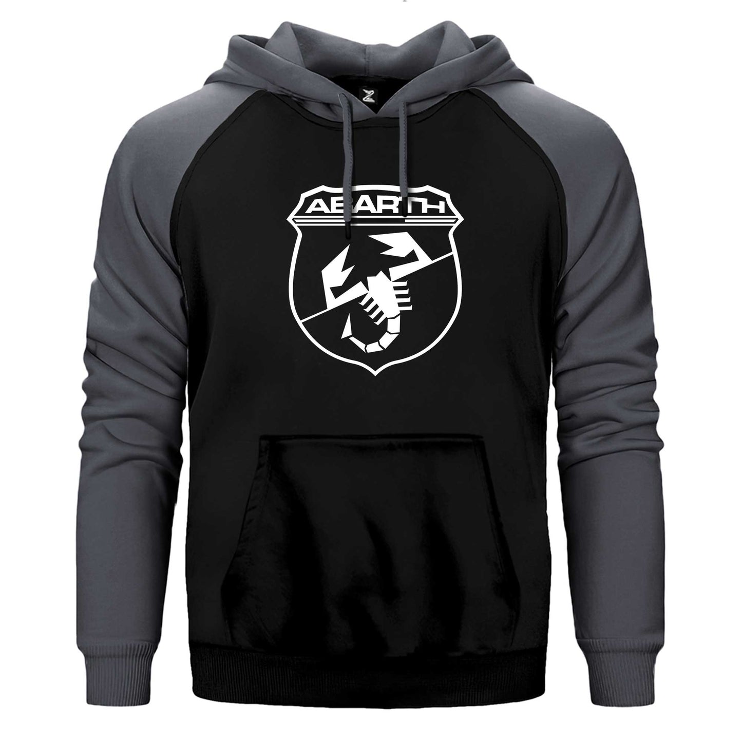 Abarth White Logo Çift Renk Reglan Kol Sweatshirt / Hoodie