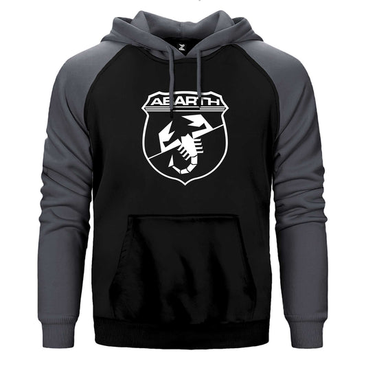 Abarth White Logo Çift Renk Reglan Kol Sweatshirt / Hoodie