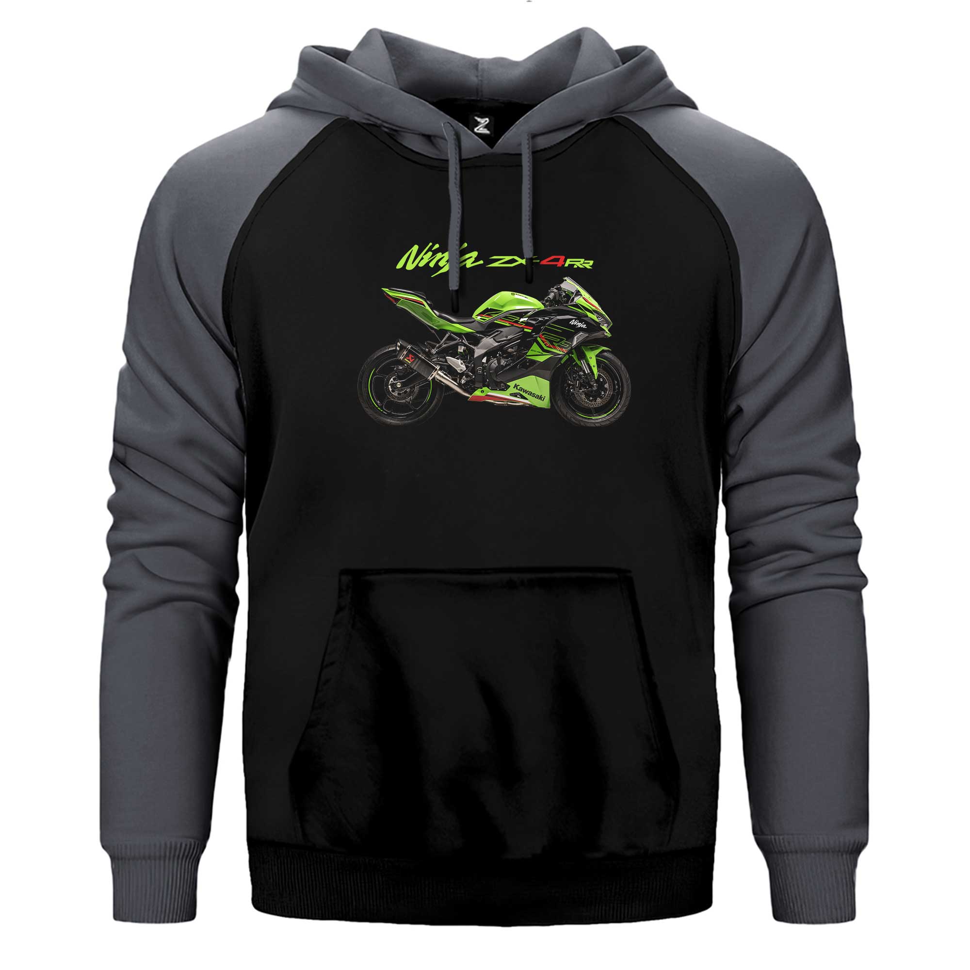 Kawasaki Ninja Çift Renk Reglan Kol Sweatshirt / Hoodie | Zepplin