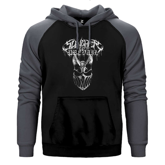 Slaughter To Prevail Silvermask Text Çift Renk Reglan Kol Sweatshirt / Hoodie