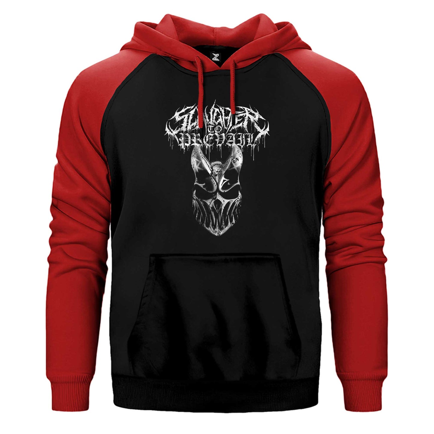 Slaughter To Prevail Silvermask Text Çift Renk Reglan Kol Sweatshirt / Hoodie