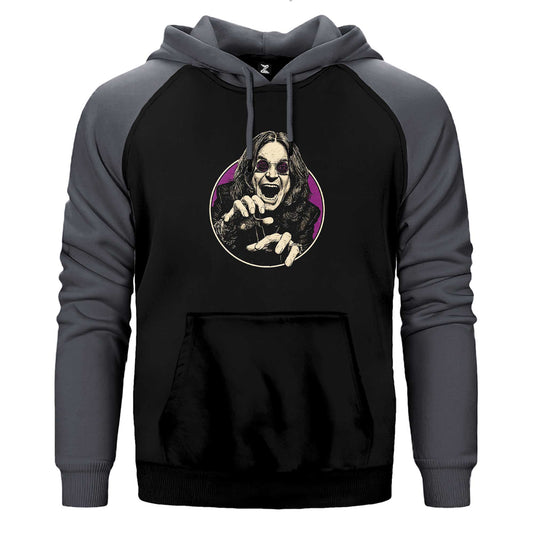 Ozzy Osbourne Portre Çift Renk Reglan Kol Sweatshirt / Hoodie