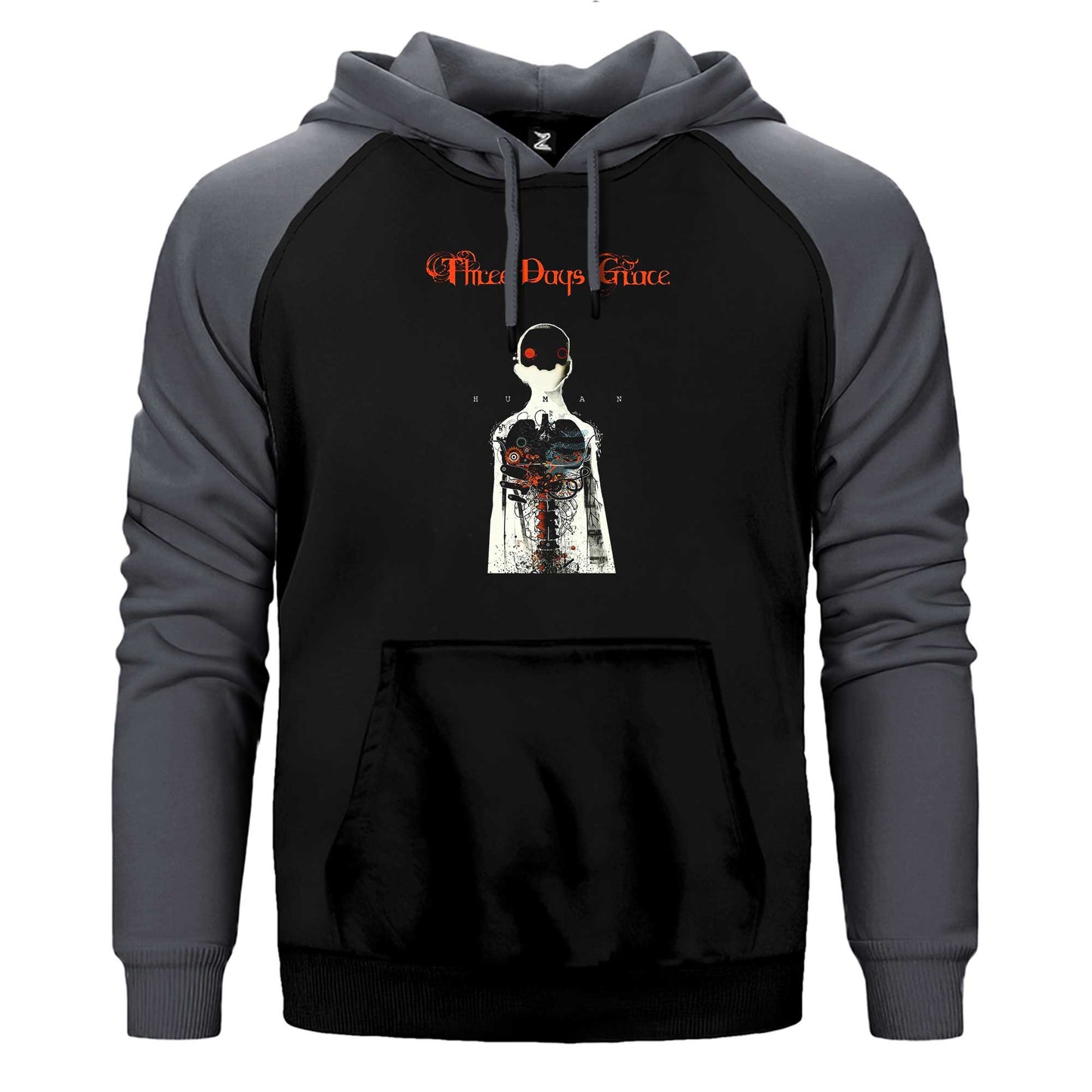 Three Days Grace Human Çift Renk Reglan Kol Sweatshirt / Hoodie