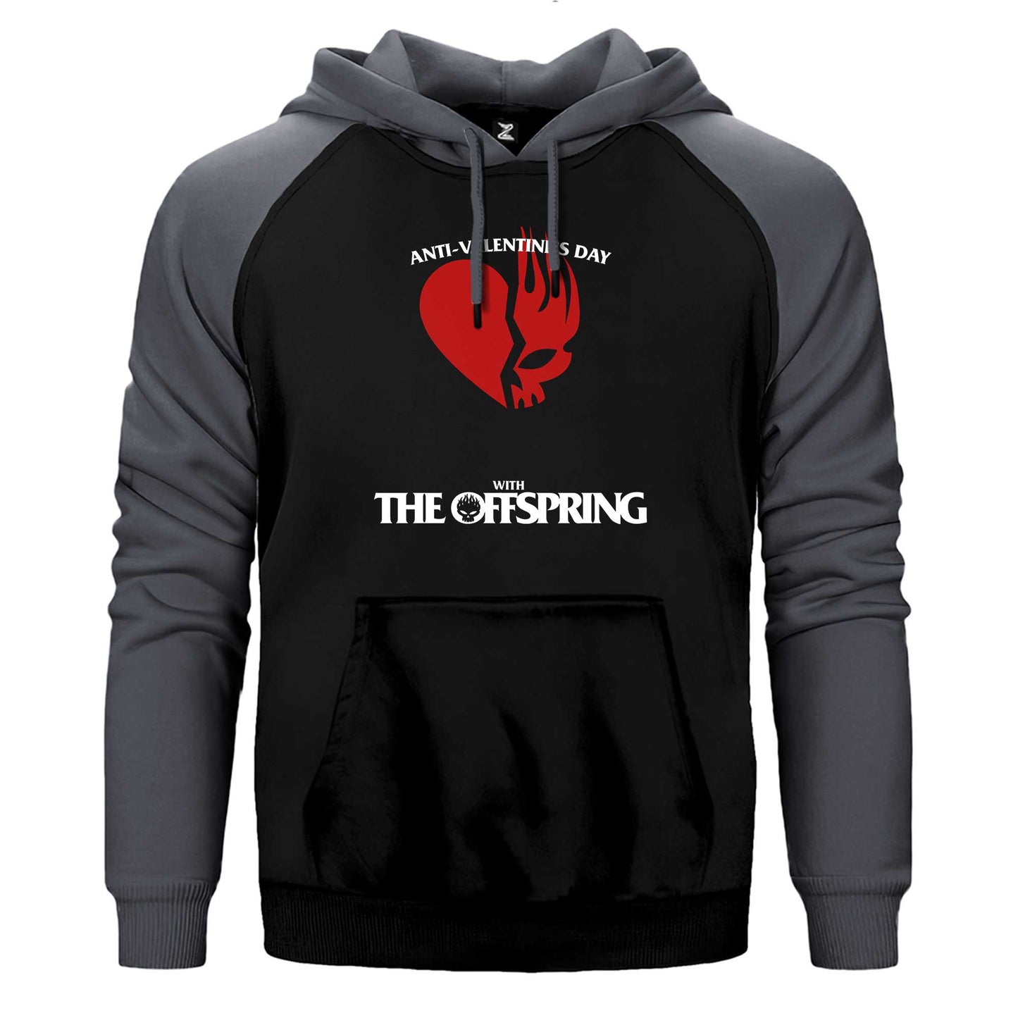 The Offspring Anti Valentine's Day Çift Renk Reglan Kol Sweatshirt / Hoodie