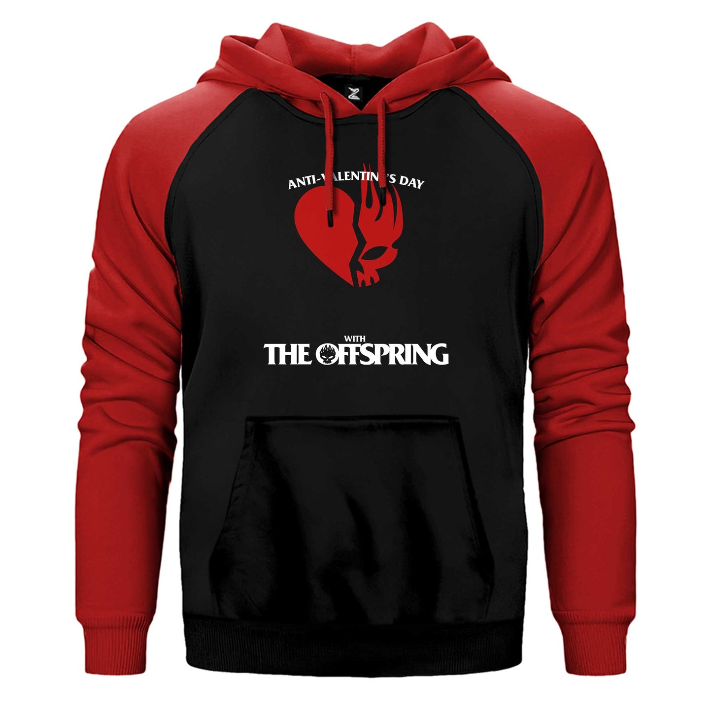 The Offspring Anti Valentine's Day Çift Renk Reglan Kol Sweatshirt / Hoodie