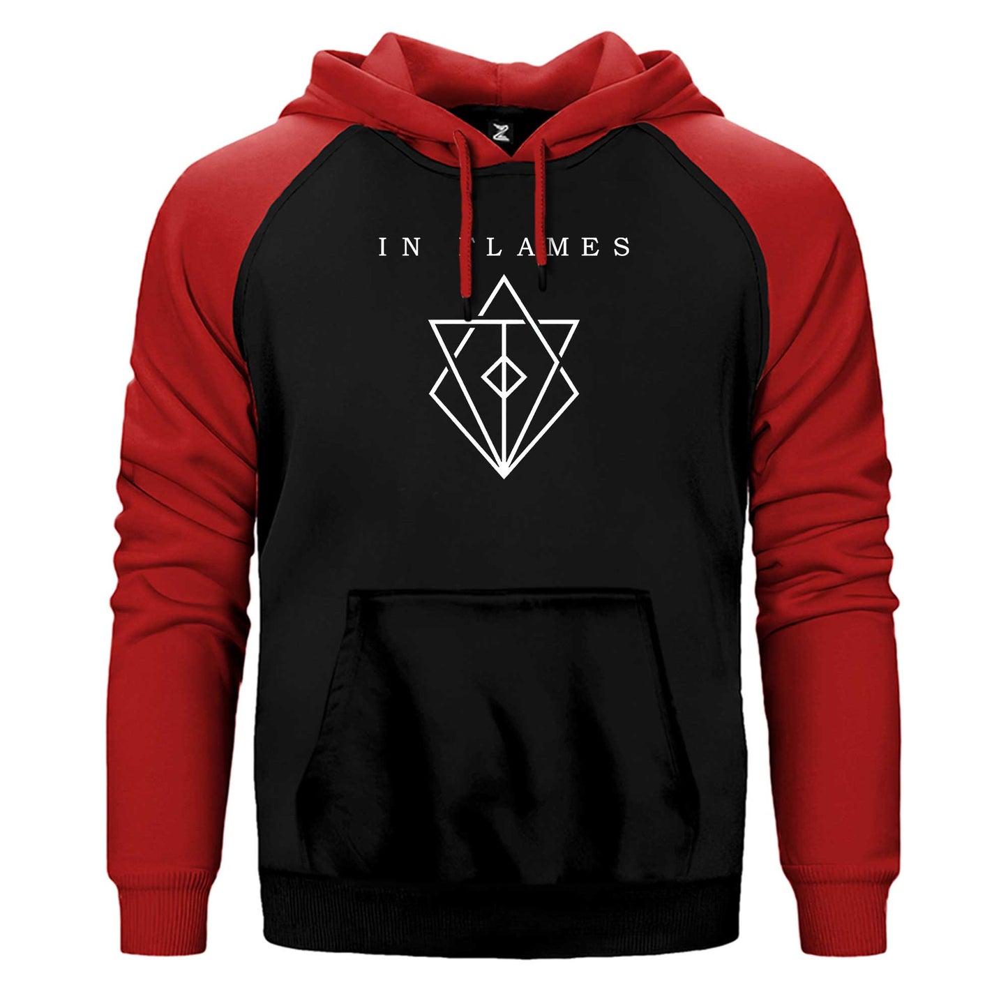 In Flames Symbol Logo Çift Renk Reglan Kol Sweatshirt / Hoodie