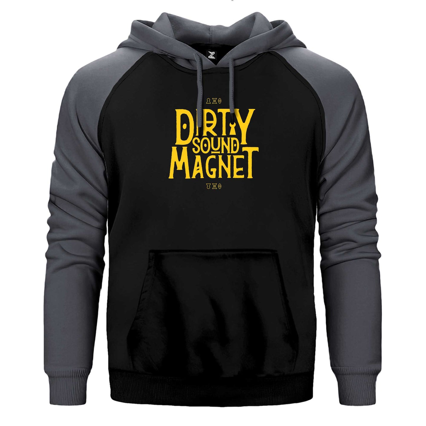Dirty Sound Magnet Text Çift Renk Reglan Kol Sweatshirt / Hoodie