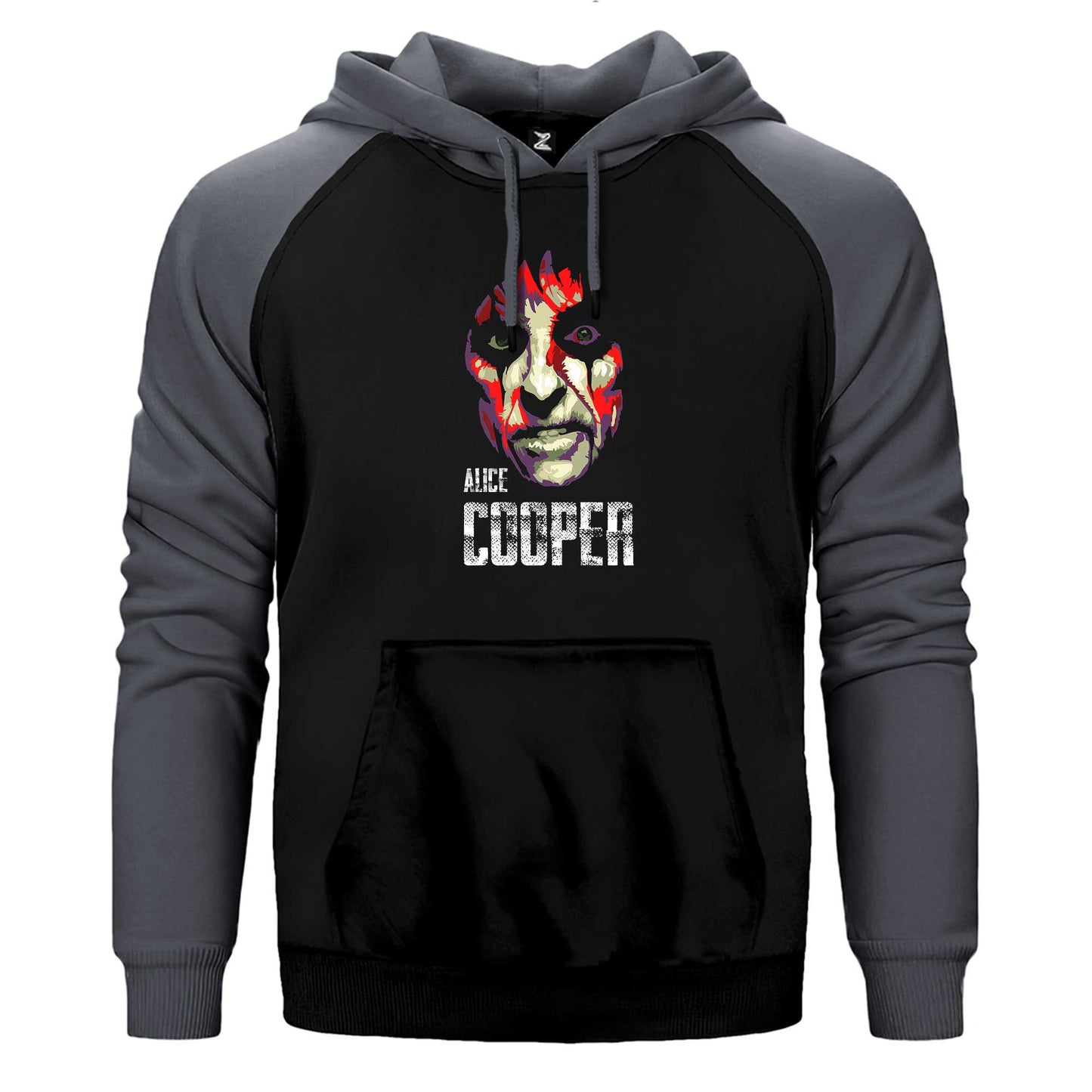 Alice Cooper Silüet Çift Renk Reglan Kol Sweatshirt / Hoodie